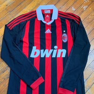 Classic AC Milan Long Sleeve soccer Jersey Medium